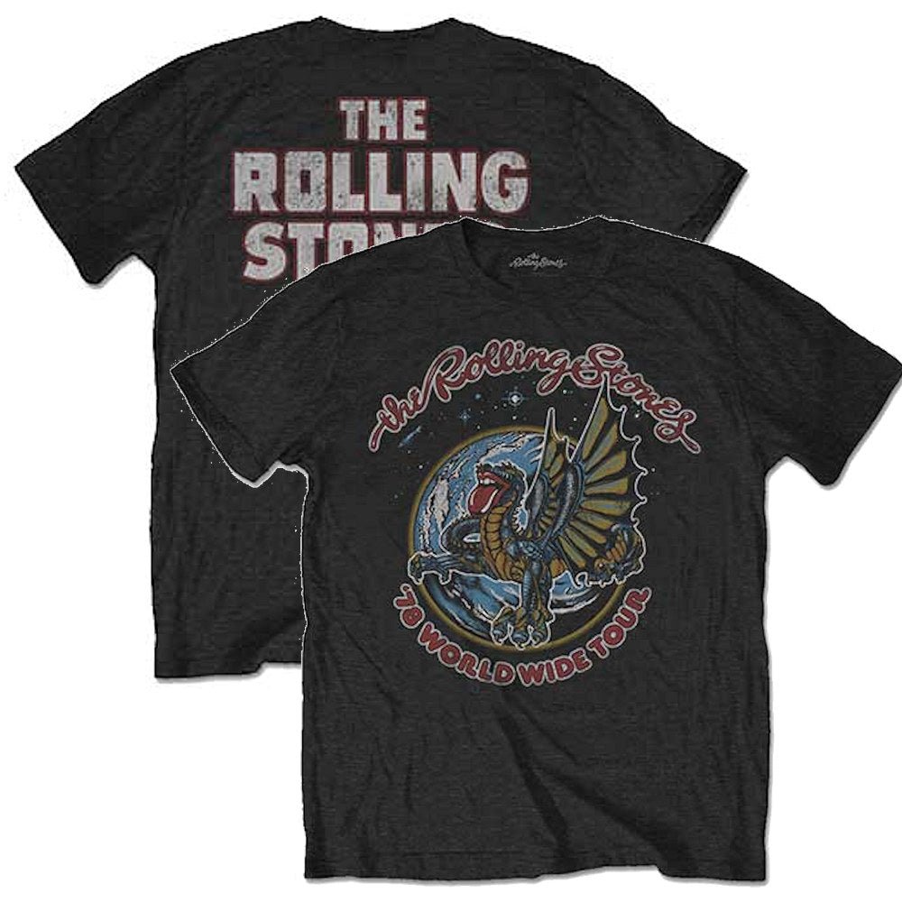 ROLLING STONES ローリングストーンズ (来日 35周年 記念 ) - DRAGON '78 (復刻ツアーTシリーズ) / バックプリントあり / Tシャツ / メンズ - PGS